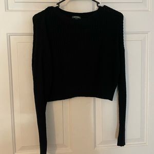 Black sweater crop top